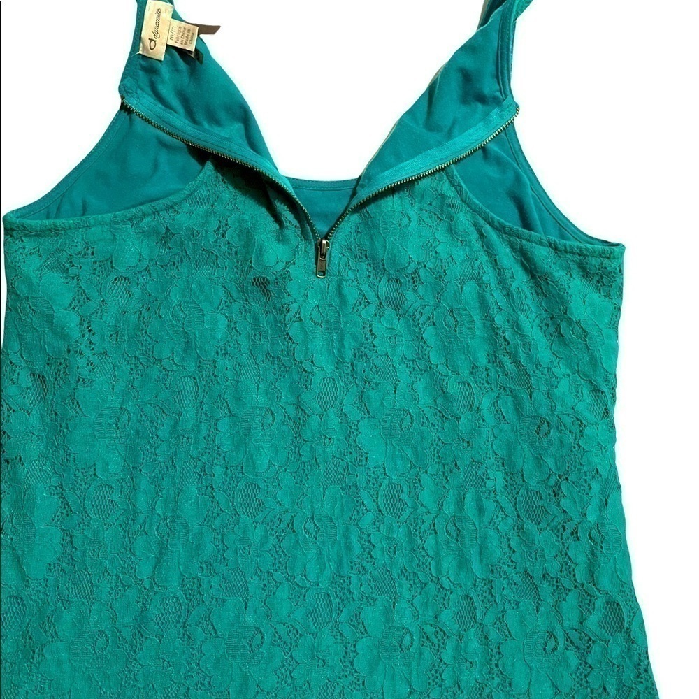 Mesh lace cotton/nylon lined racer back tank with zip detail Fairycore 90’s Med. - Picture 3 of 8